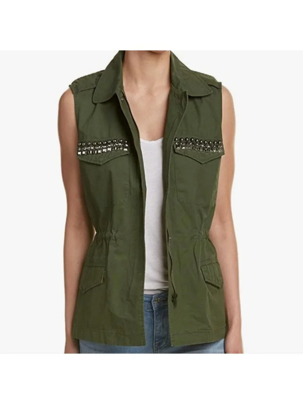 BB DAKOTA Ackerly Studded Pocket Vest green